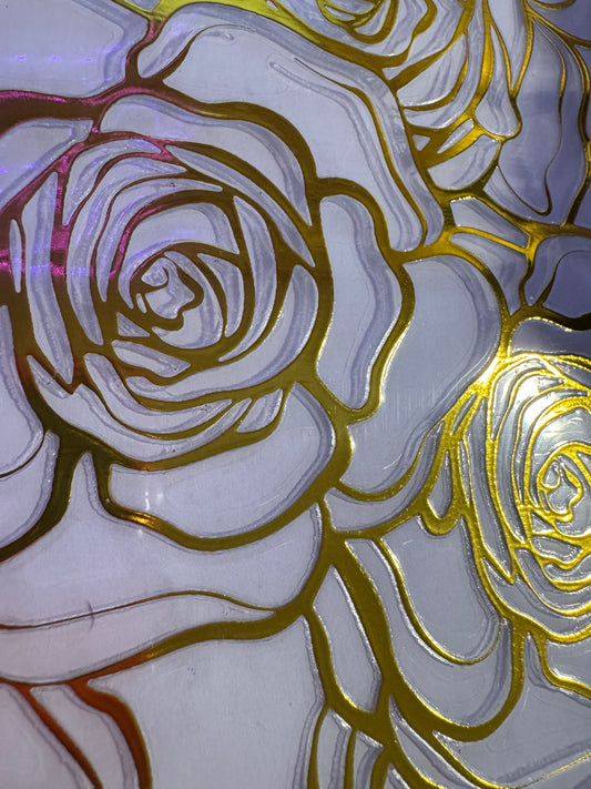 GOLD ROSE TOOLED PATTERN
