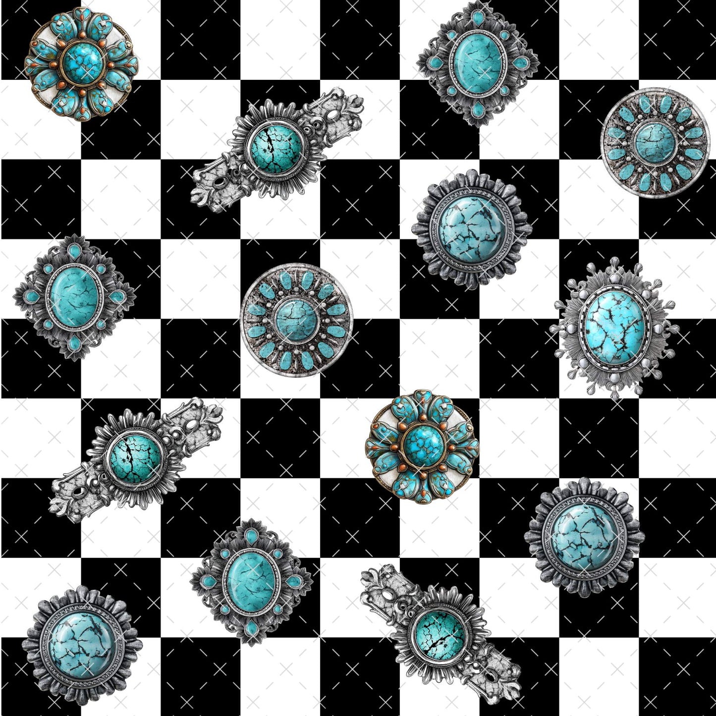 791 TURQUOISE JEWELS CHECKER