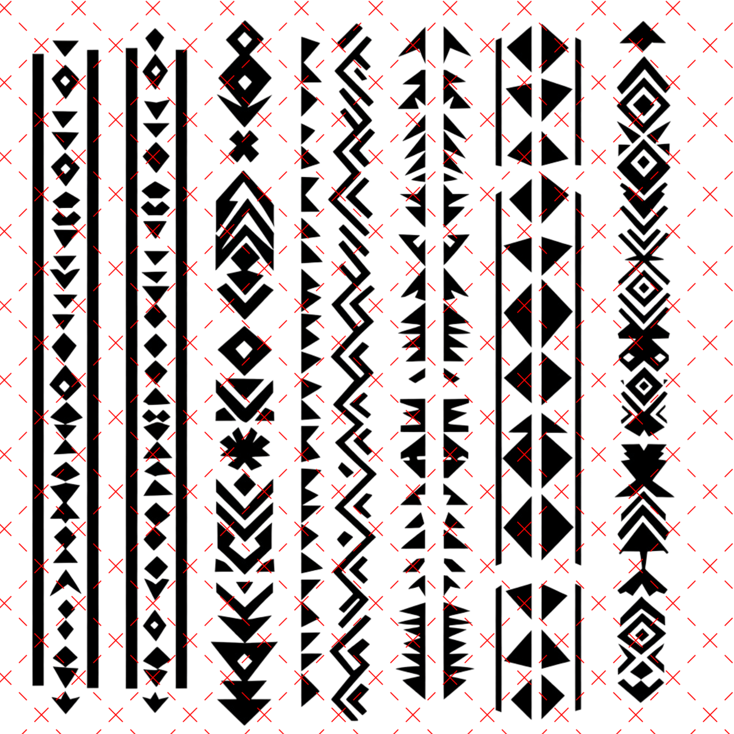 10X10 - 65 TRIBAL OUTLINE 2 - 216 Tumblers