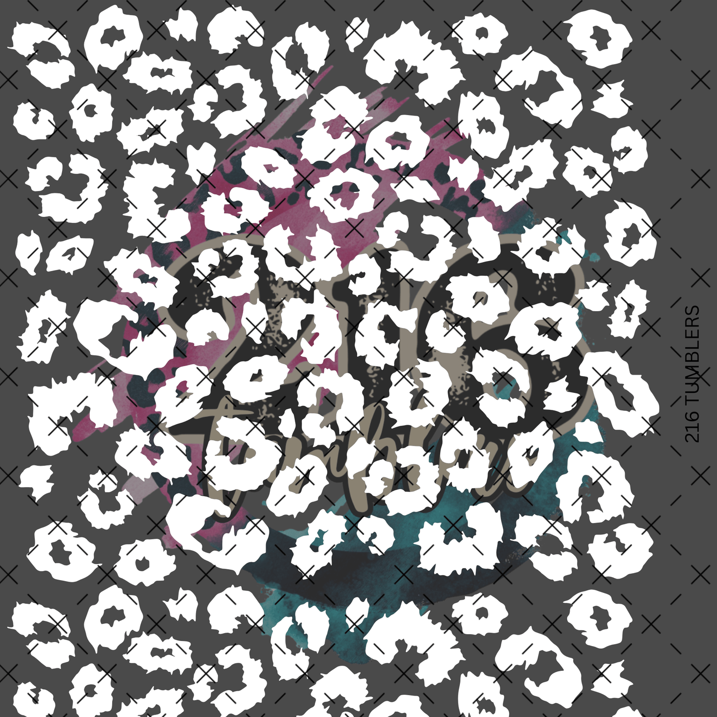 10x10 - 80 Jagged Leopard WHITE Big Sheet - 216 Tumblers