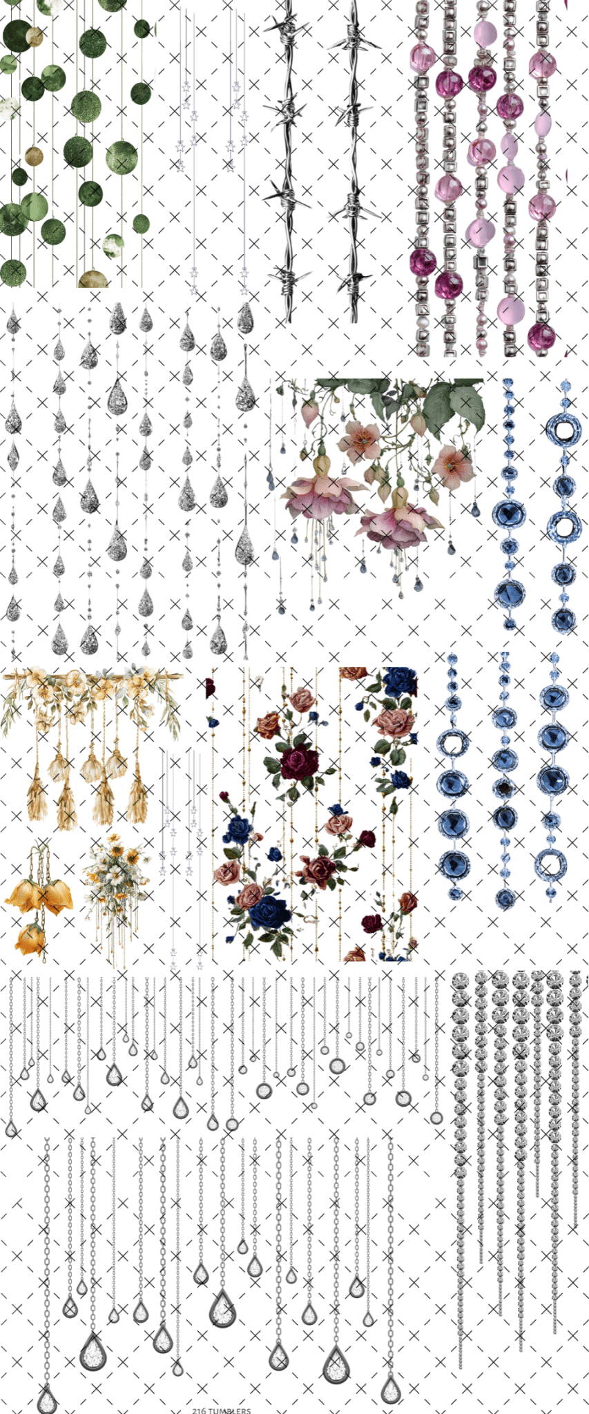 10x24 THEME SHEET - ULTIMATE DANGLES - 216 Tumblers