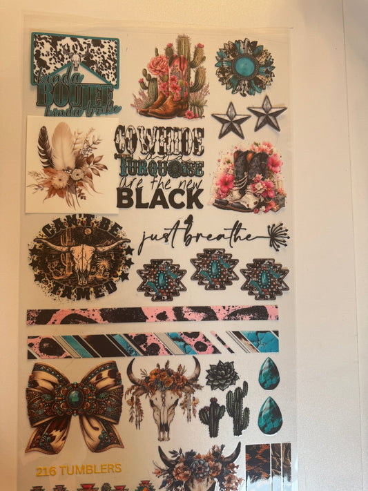 10x24 THEME SHEET - WESTERN ** READ ** - 216 Tumblers