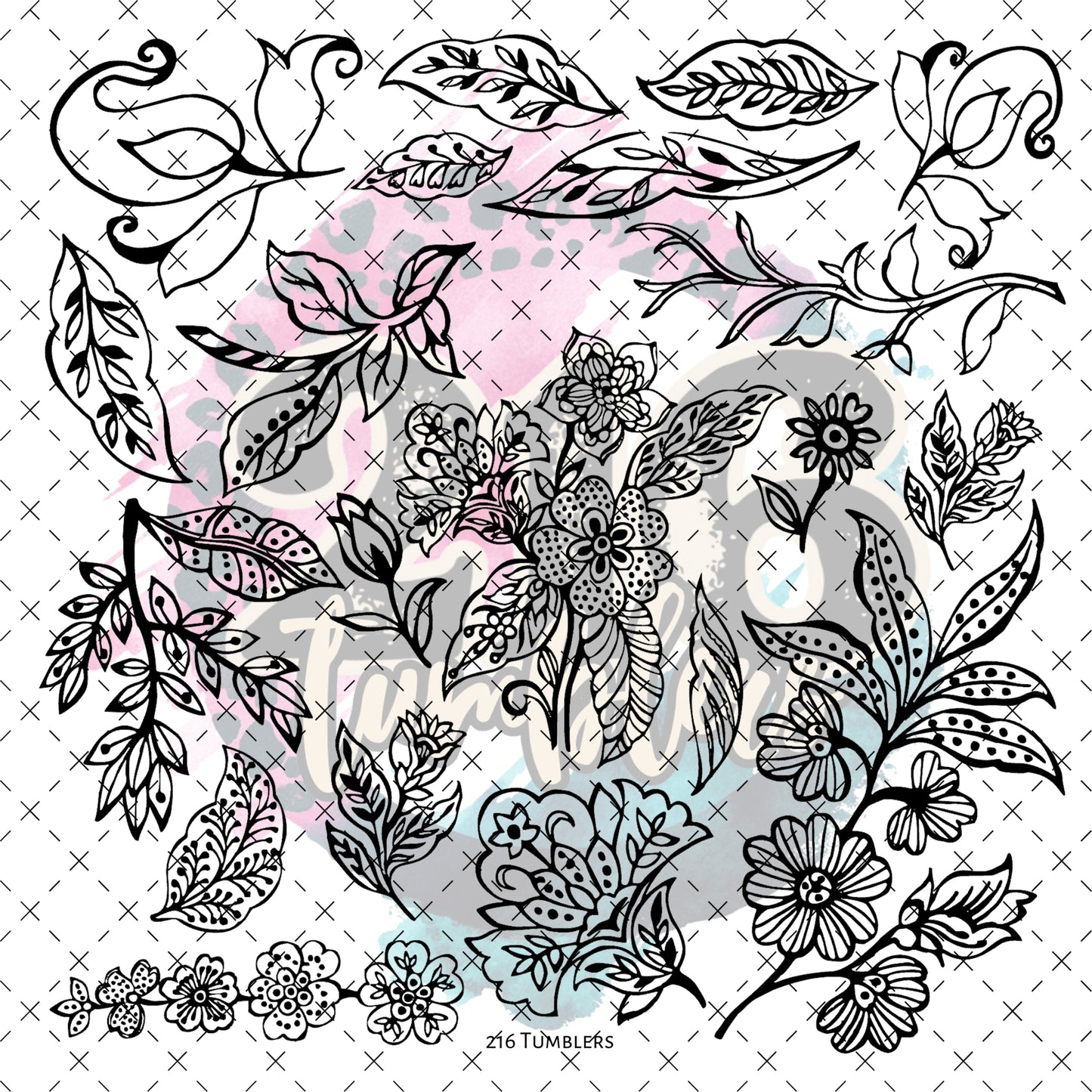 10X10- 126 Flower Outlines