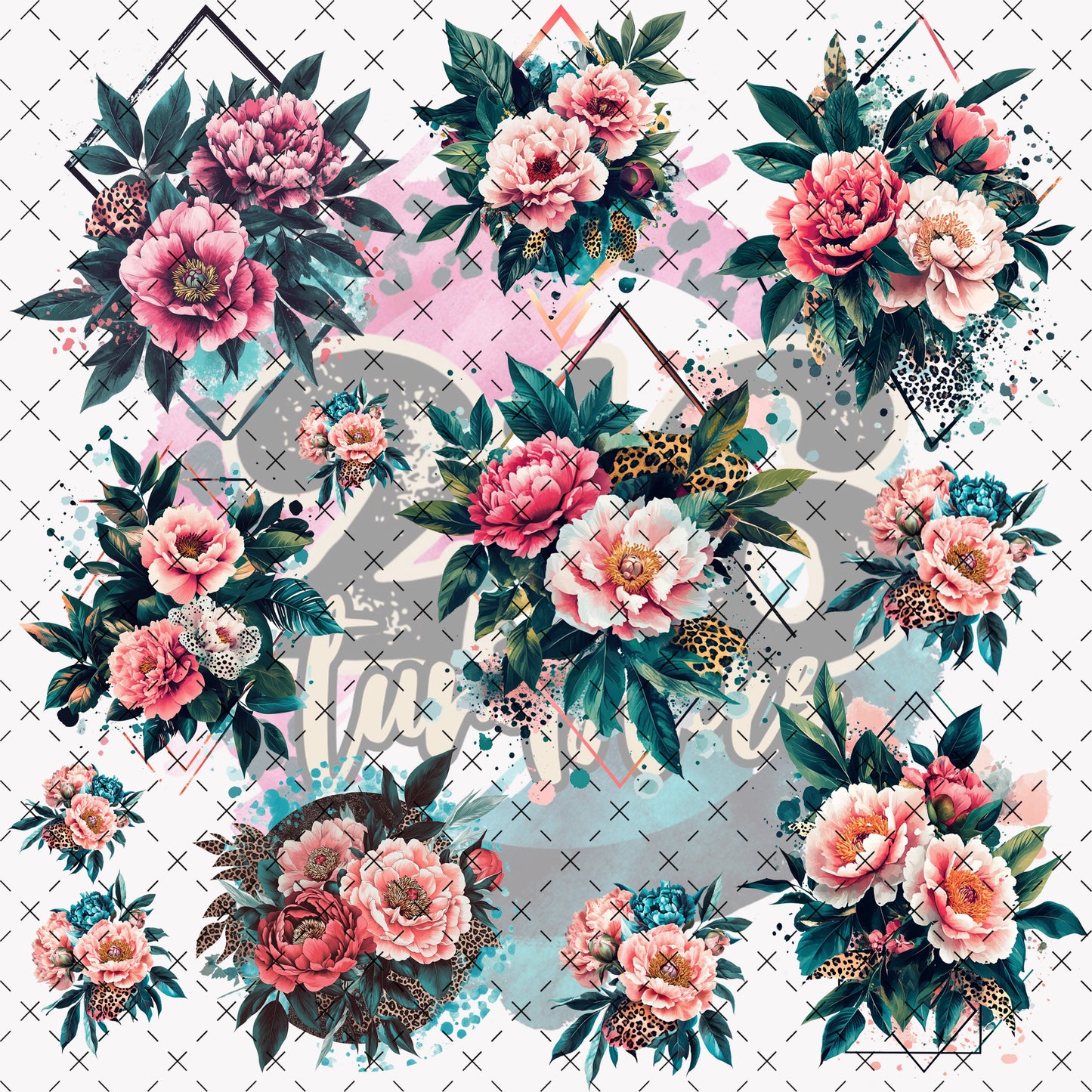 10X10- 163 STRANGE FLORAL DESIGNS