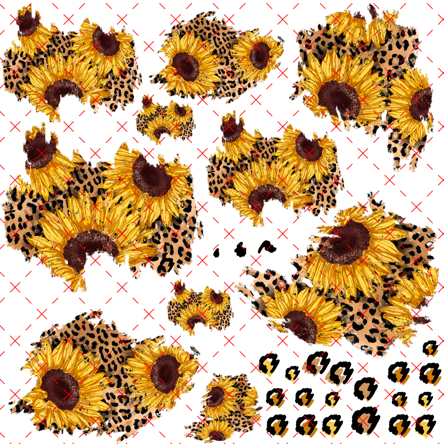 10X10 -56 SUNFLOWER AND LEOAPRD PATCHES