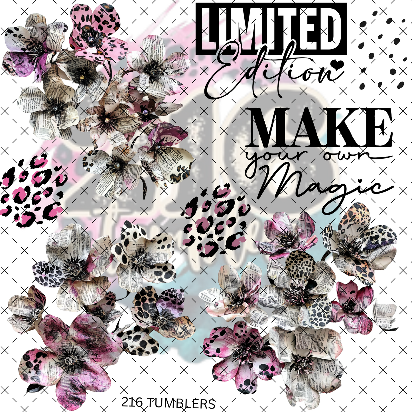 10X10- 188 NEWSPAPER FLOWERS W/QUOTES