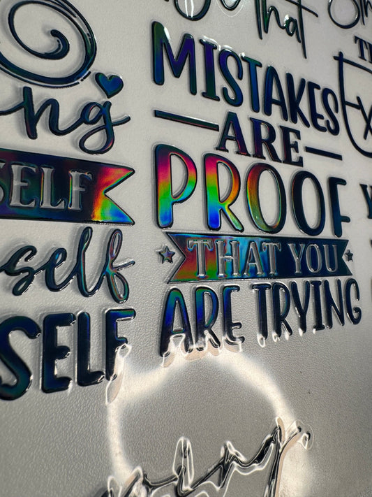 20 - 206 BLACK HOLOGRAPHIC WORDS - 216 Tumblers