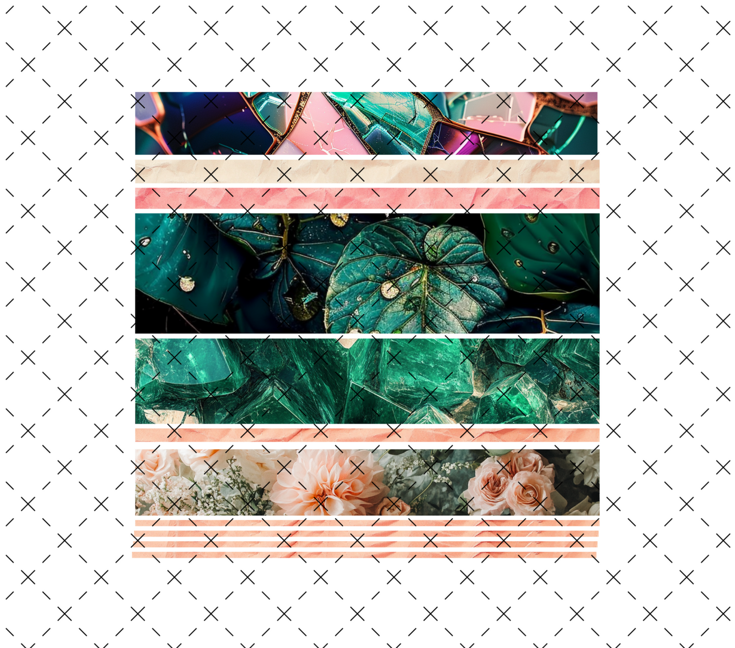 20 - 10X10 Monstera & Blush Bands