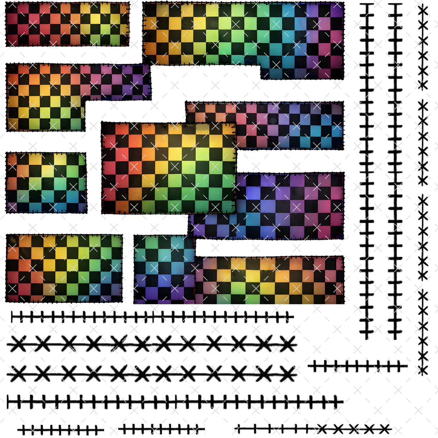 216 PRINT SHOP - 10X10 RAINBOW CHECKER - 216 Tumblers