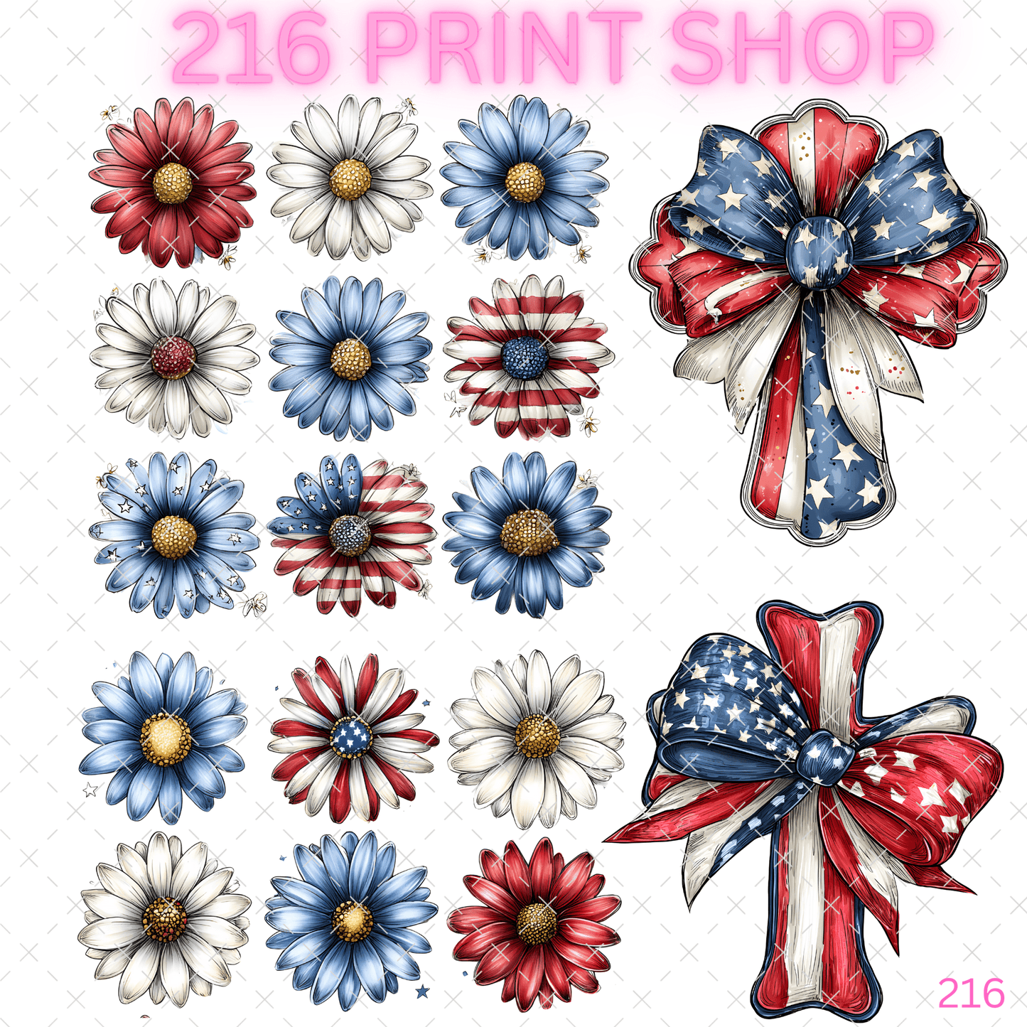 216 PRINT SHOP - 7X7 AMERICANA - 216 Tumblers