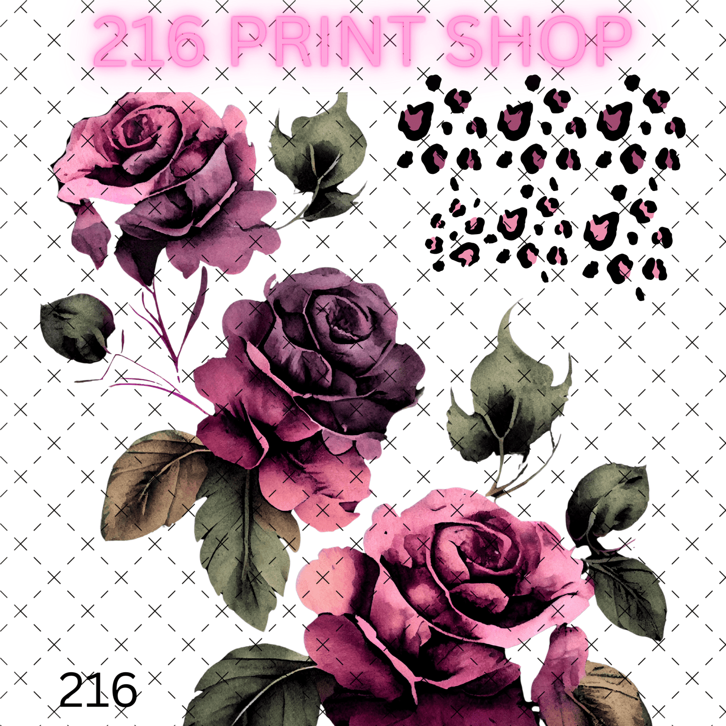 216 PRINT SHOP - 7X7 SHADS OF PINK FLORAL - 216 Tumblers
