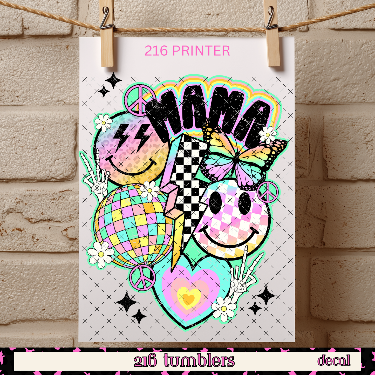 216 PRINT SHOP- MAMA RETRO DECAL