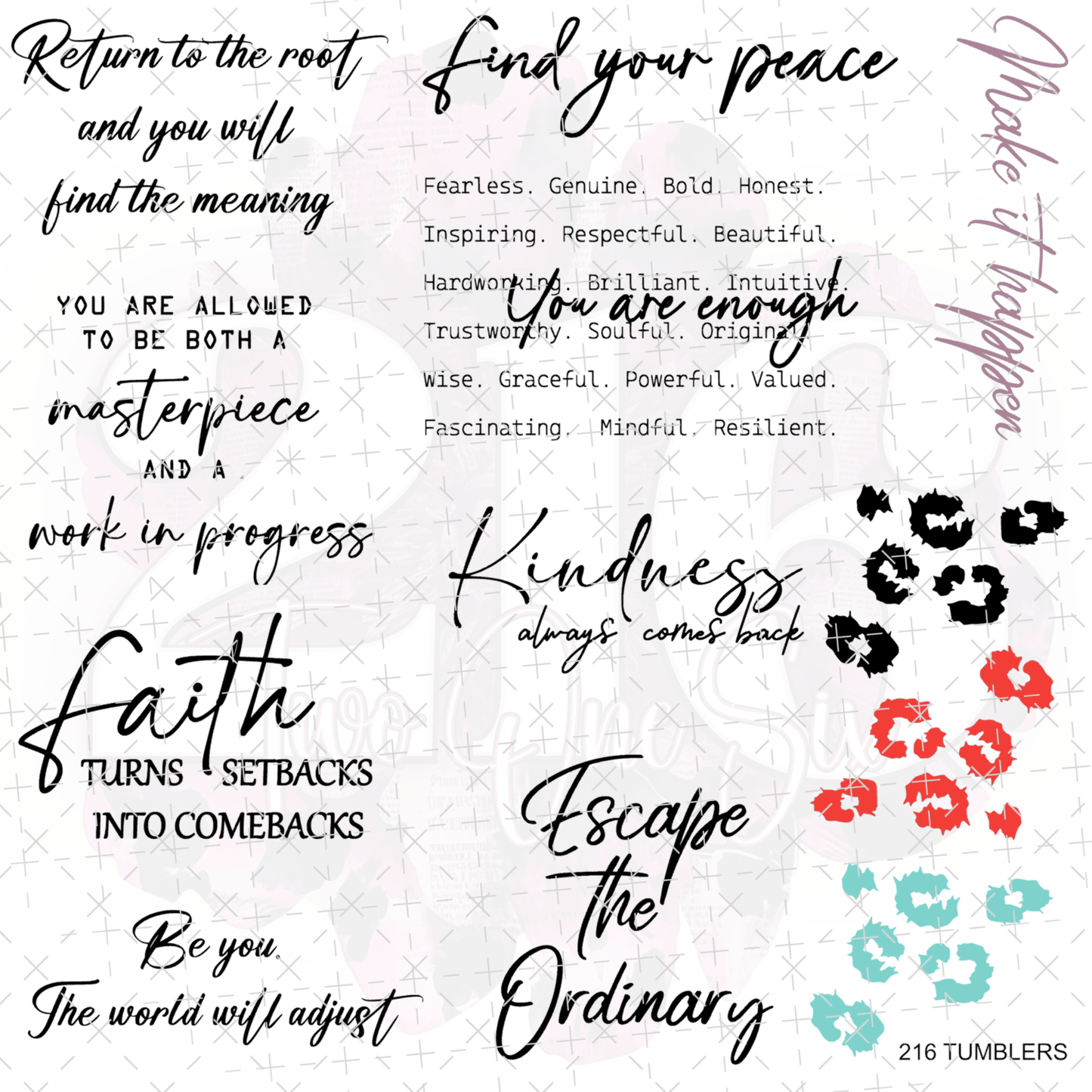 234 BEK WORDS - 216 Tumblers