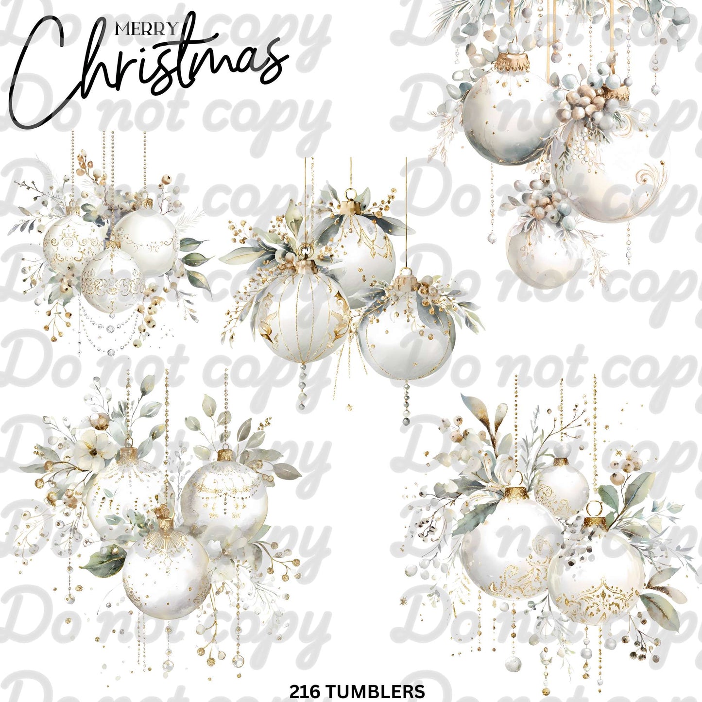 633 WHITE ORNAMENTS