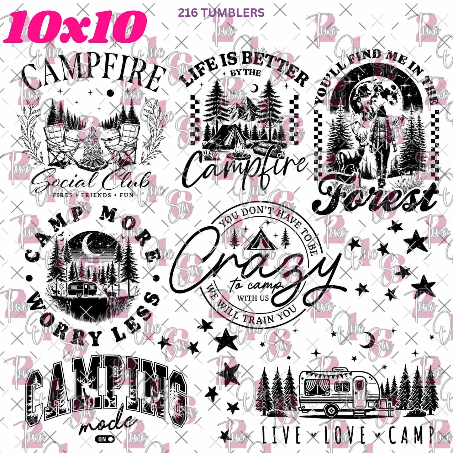 392 CAMPING WORDS - 216 Tumblers