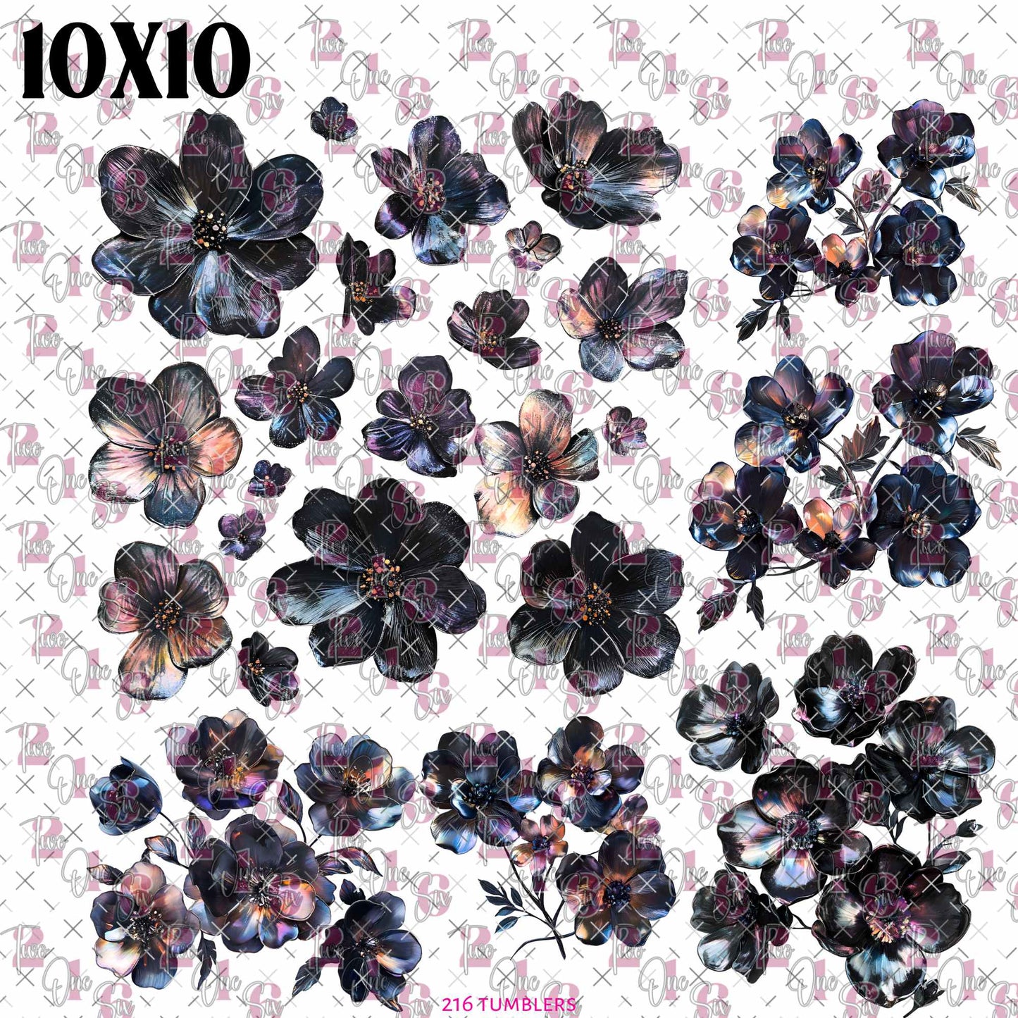 406 DARK FLOWERS - 216 Tumblers