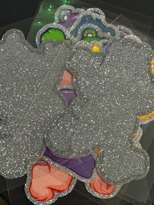 GLITTER SWEAR BEAR 4INCH DECAL