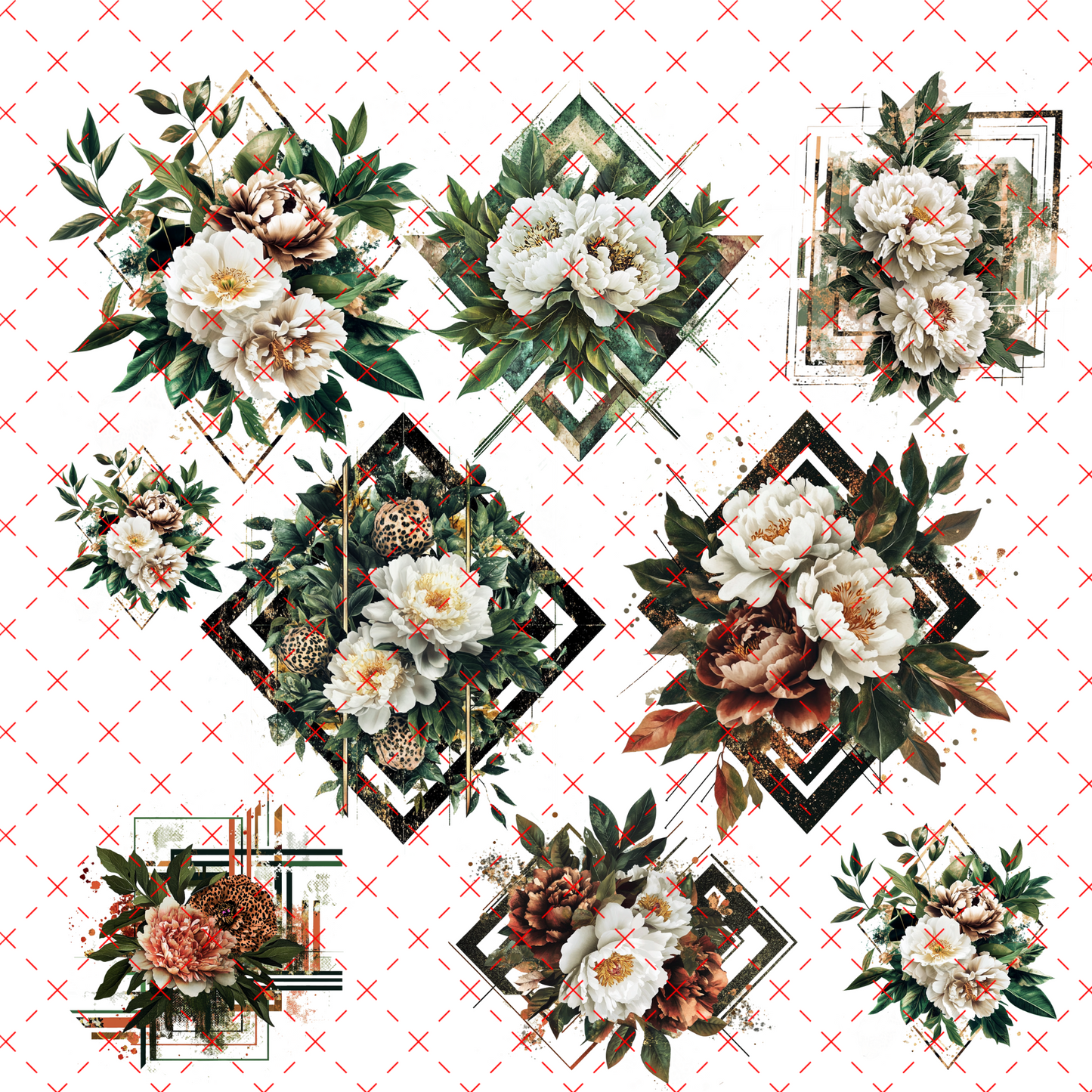 20 -210 GEOMETRIC FLORALS