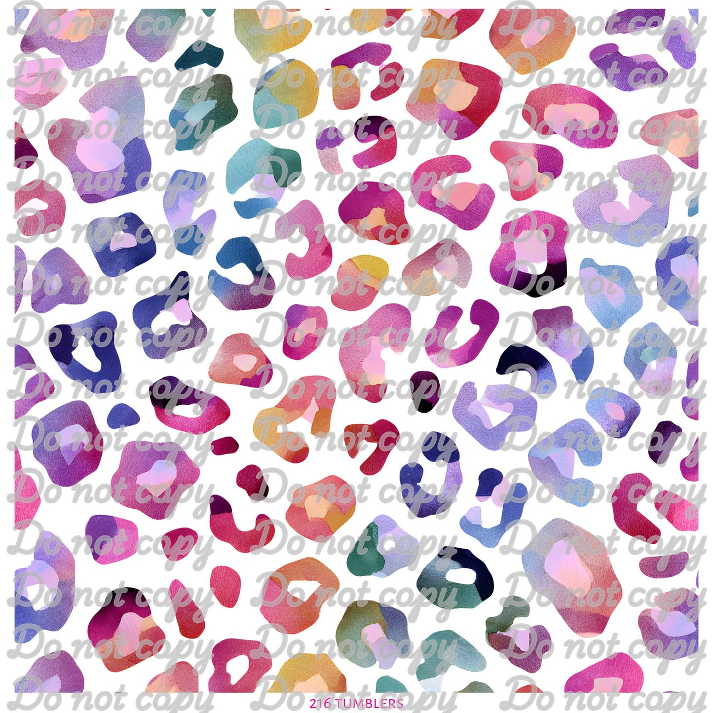 598 RAINBOW LEOPARD BIRTHDAY DROP - 216 Tumblers
