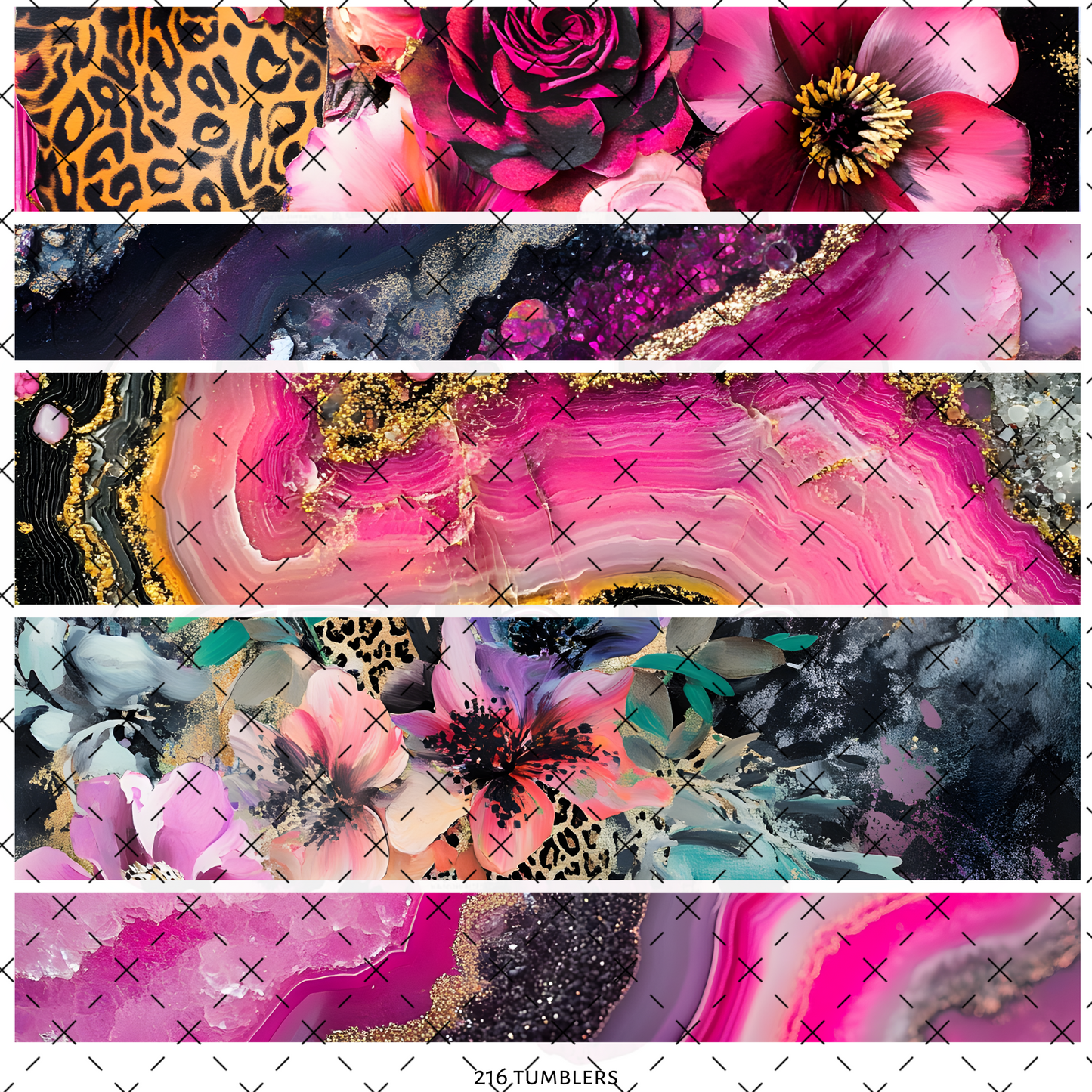 256 AGATE FLORAL BANDS