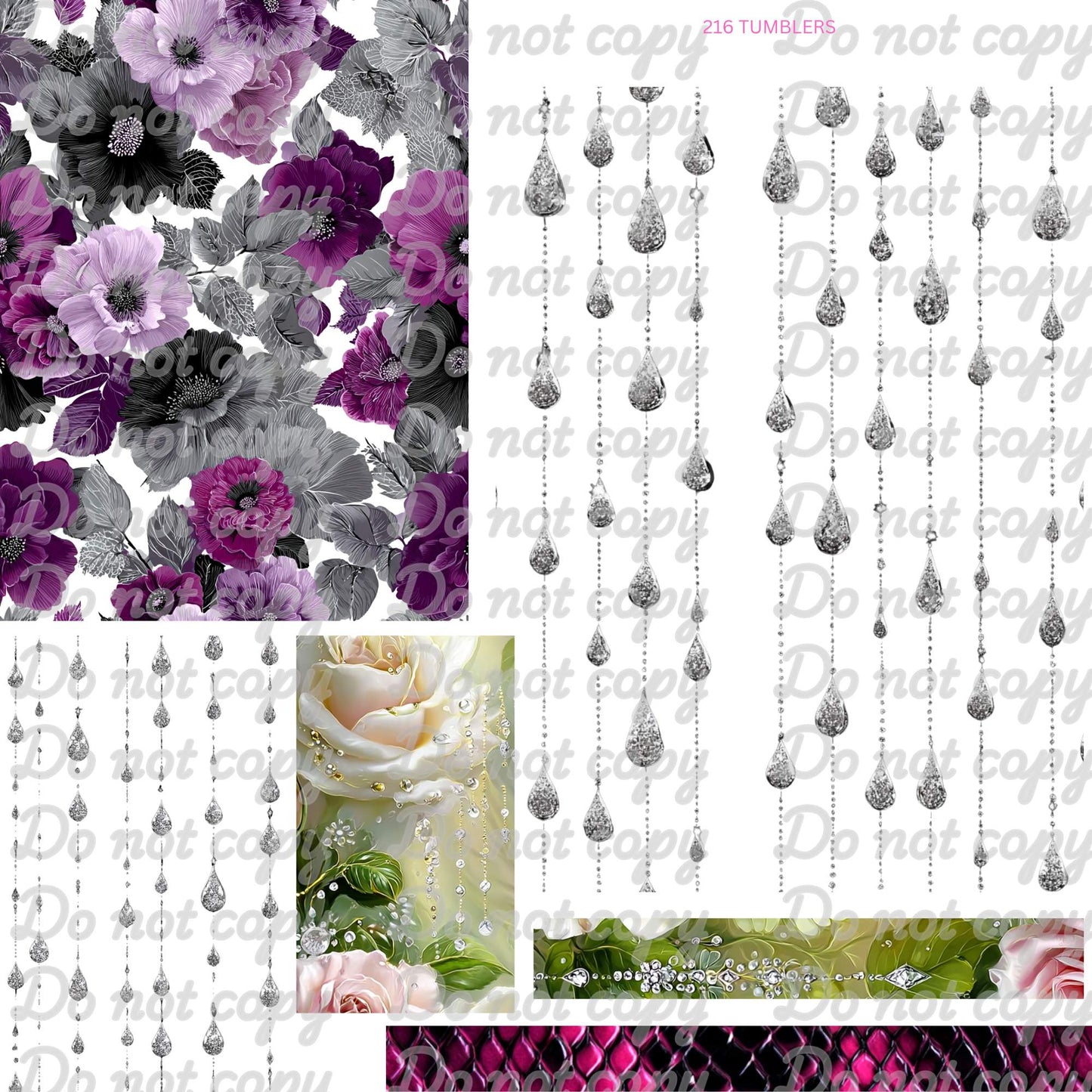 698 FLOWERS AND DRIPS - 216 Tumblers