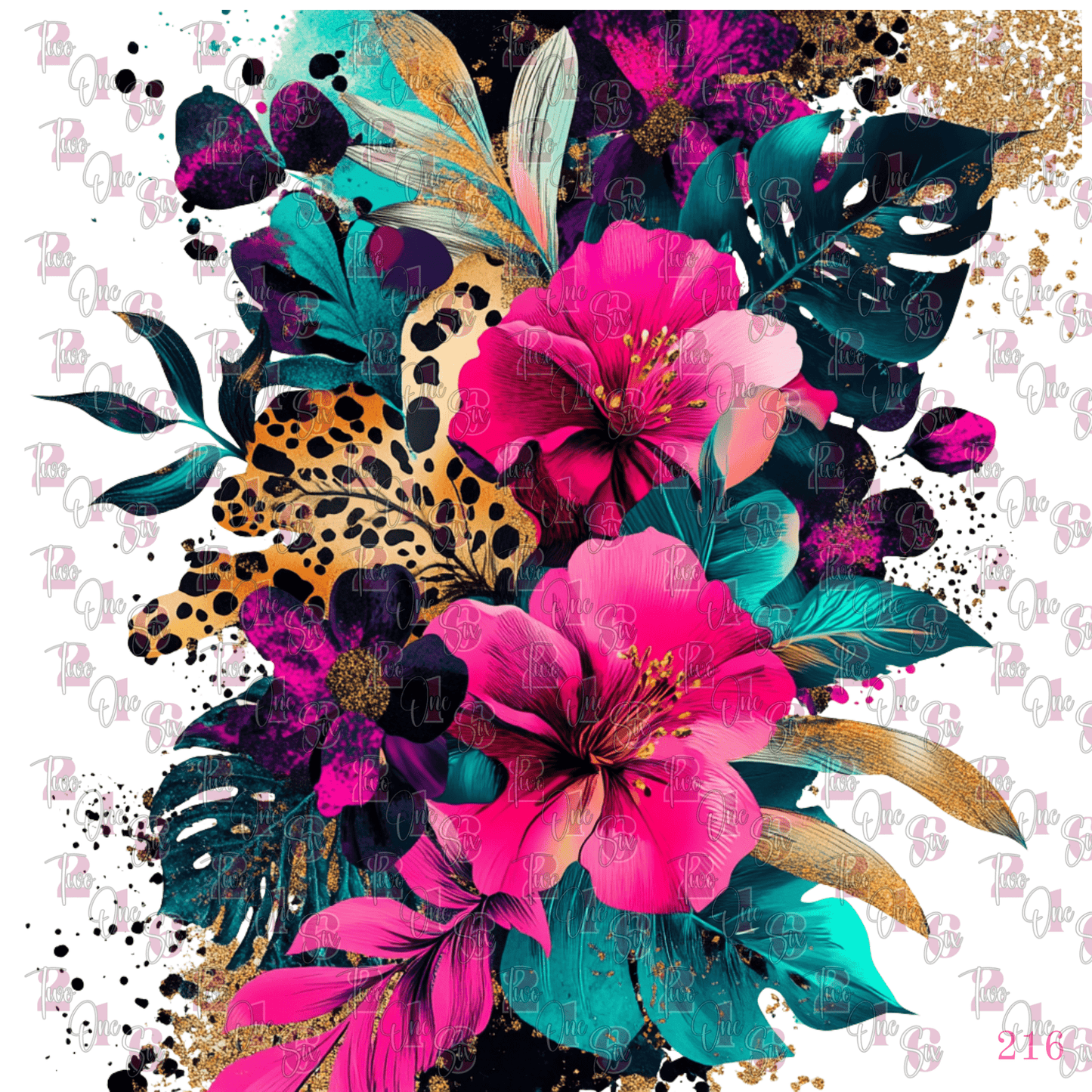 7X7 26 TROPICAL FLOWER - 216 Tumblers