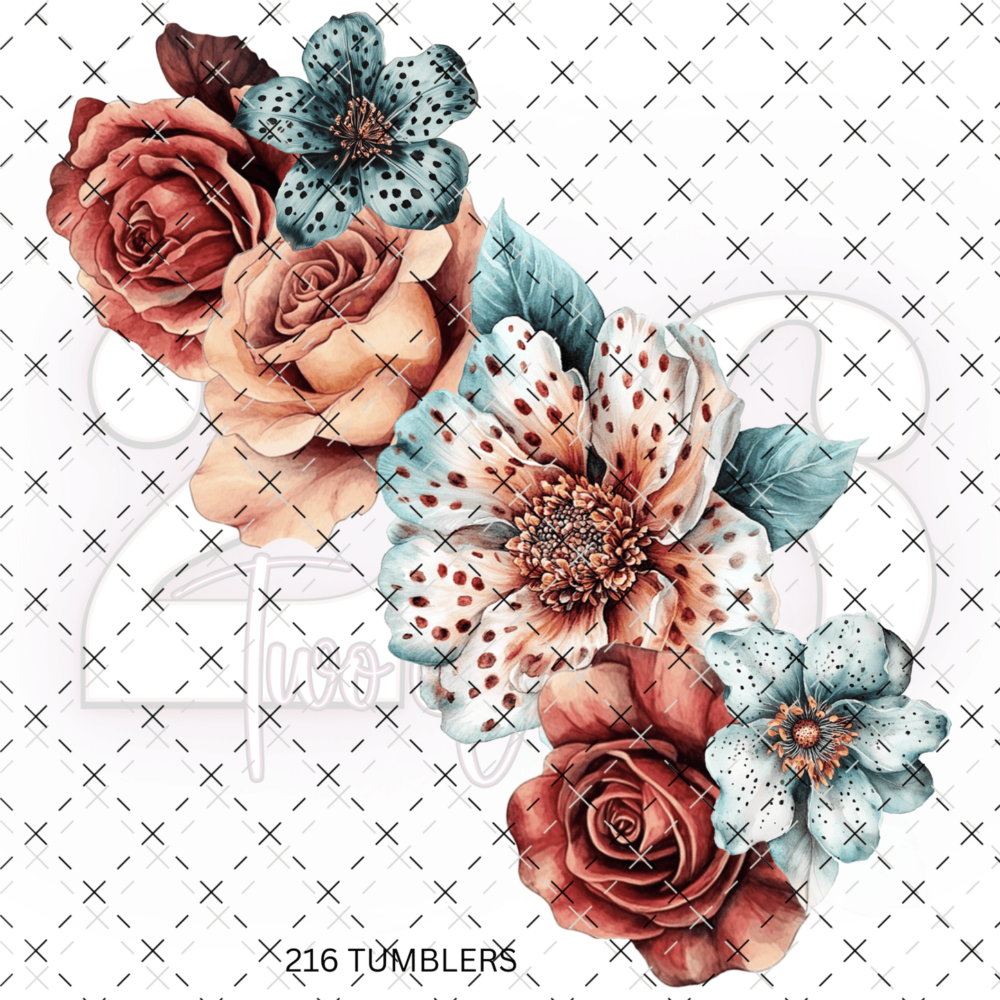 7X7 FLOWERS 14 - 216 Tumblers