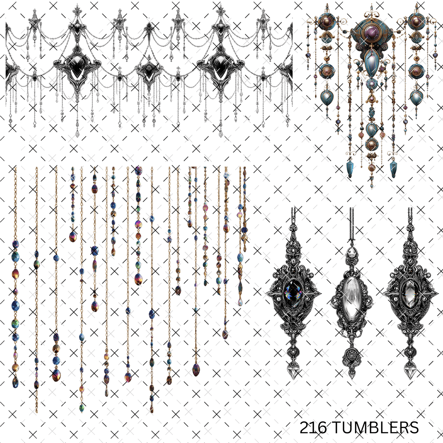 826 GOTHIC DANGLES - 216 Tumblers