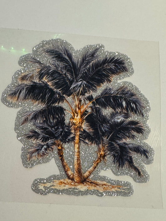 GLITTER UVDTF 404 BLACK AND GOLD PALM TREE