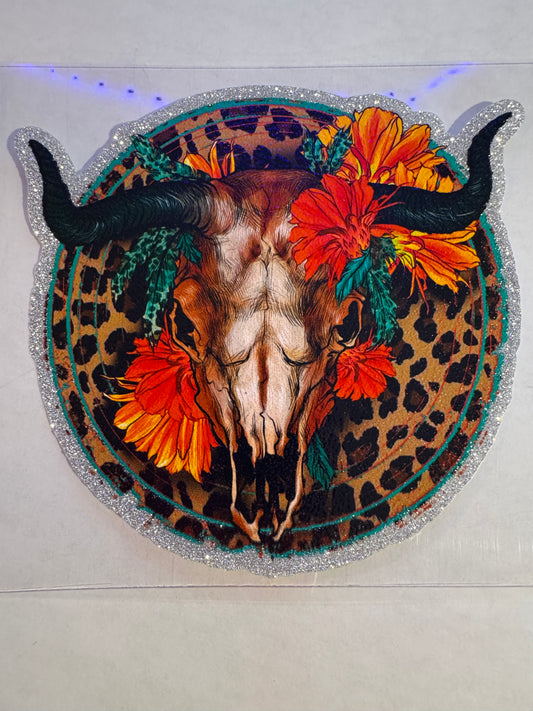 GLITTER UVDTF 274 LEOPARD BULL SKULL