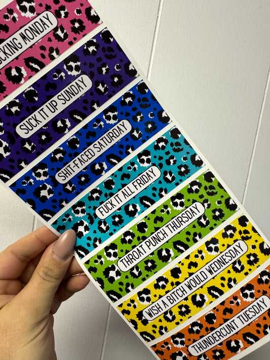 Leopard Days of the Week (7) - Vinyl Pen Wrap