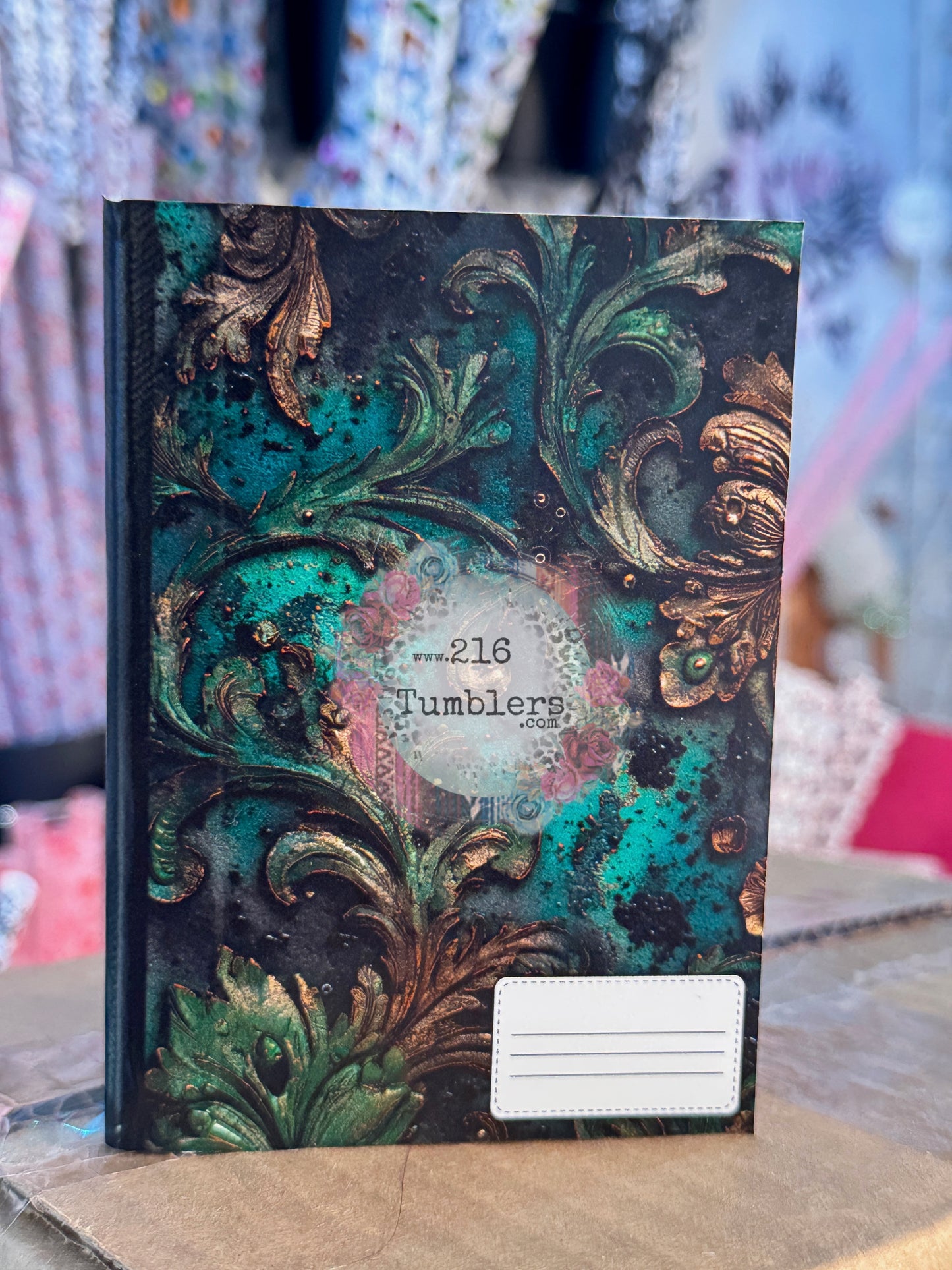 COMPOSITION BOOK VINYL - TEAL GRUNGE