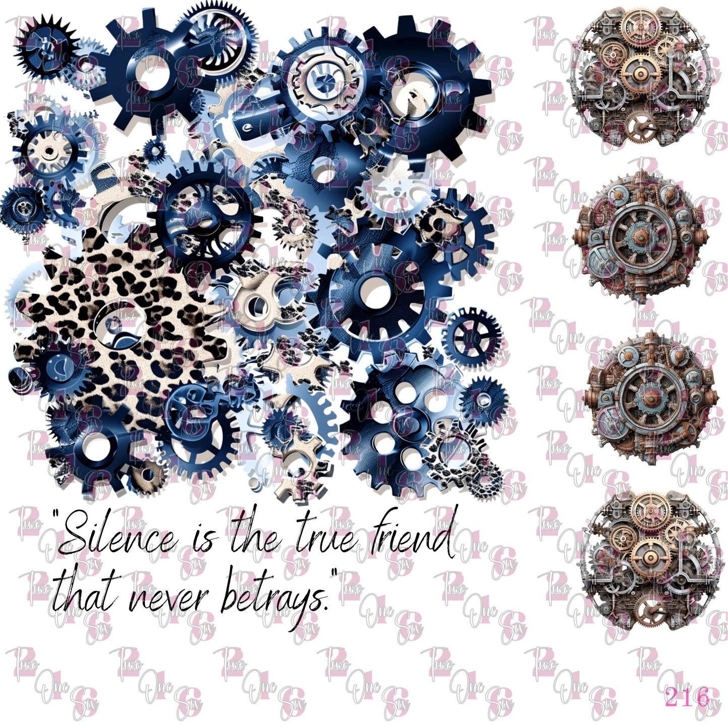 7X7 24 BLUE GEAR W/WHITE WORD