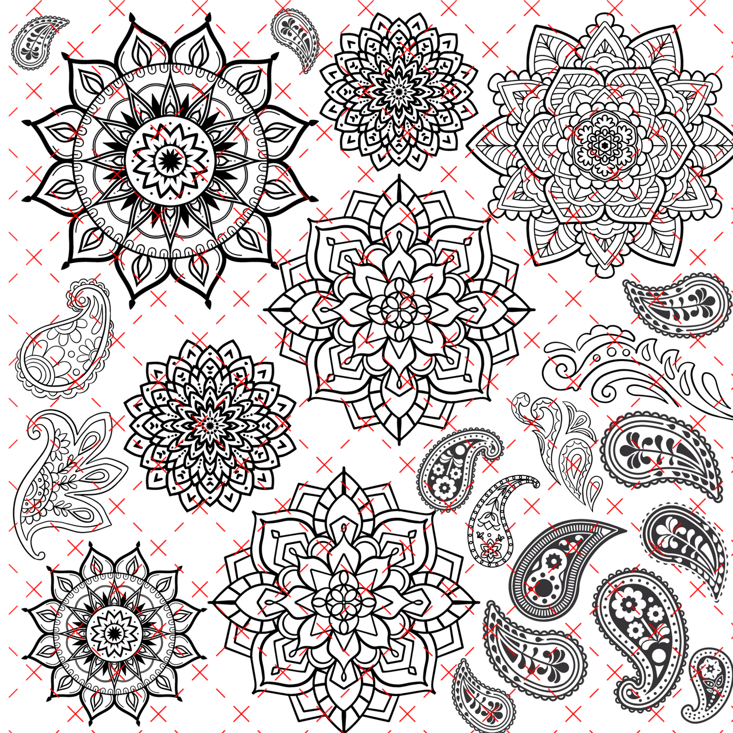 10X10 OUTLINES #12 MANDALA