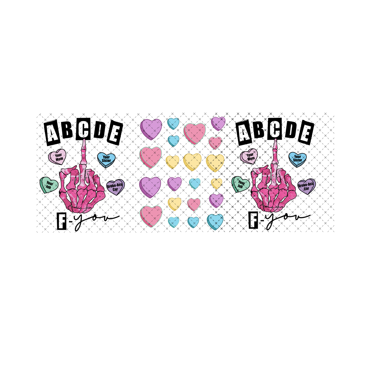 16OZ A B C D E F YOU DECALS & ELEMENTS