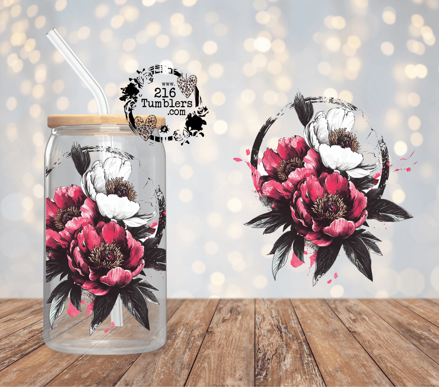 D - 335 CITY FLOWERS - 216 Tumblers