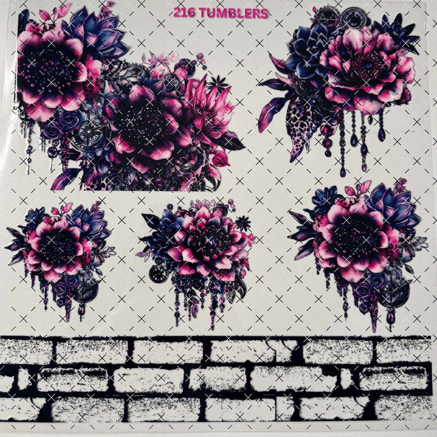 FLOWERS / BRICKS - 216 Tumblers