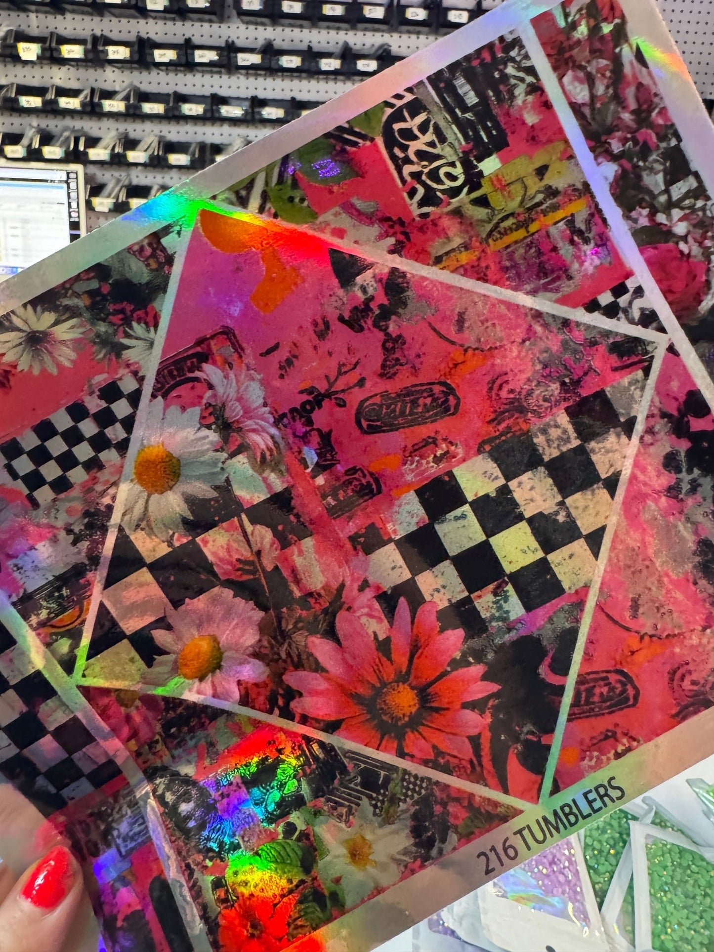 HOLO 10x7.5 PINK PUNK MIXED MEDIA - 216 Tumblers