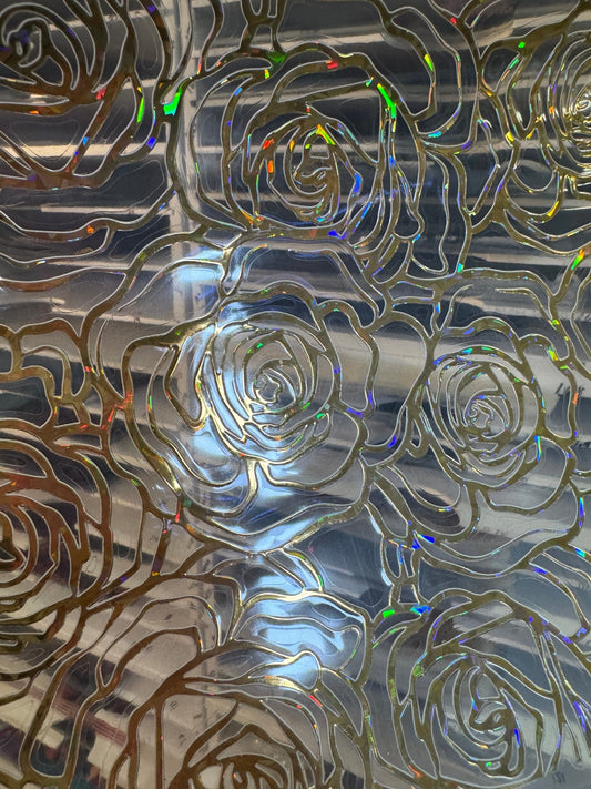 HOLO DIAMOND CUT ROSE TOOLED PATTERN - 216 Tumblers
