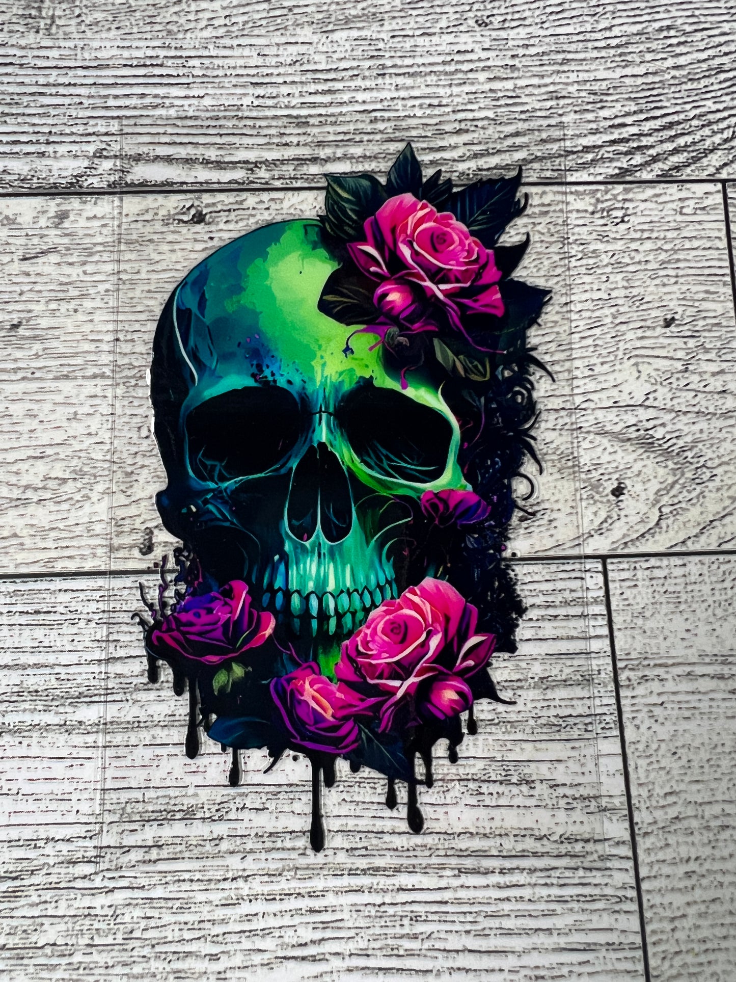 #D-98 Floral Skull NEW SIZE