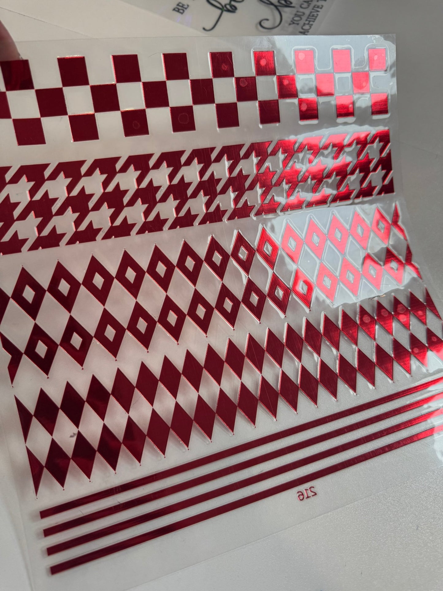 RED CHROME MIXED CHECKER, ARGYLE, LINES - 216 Tumblers