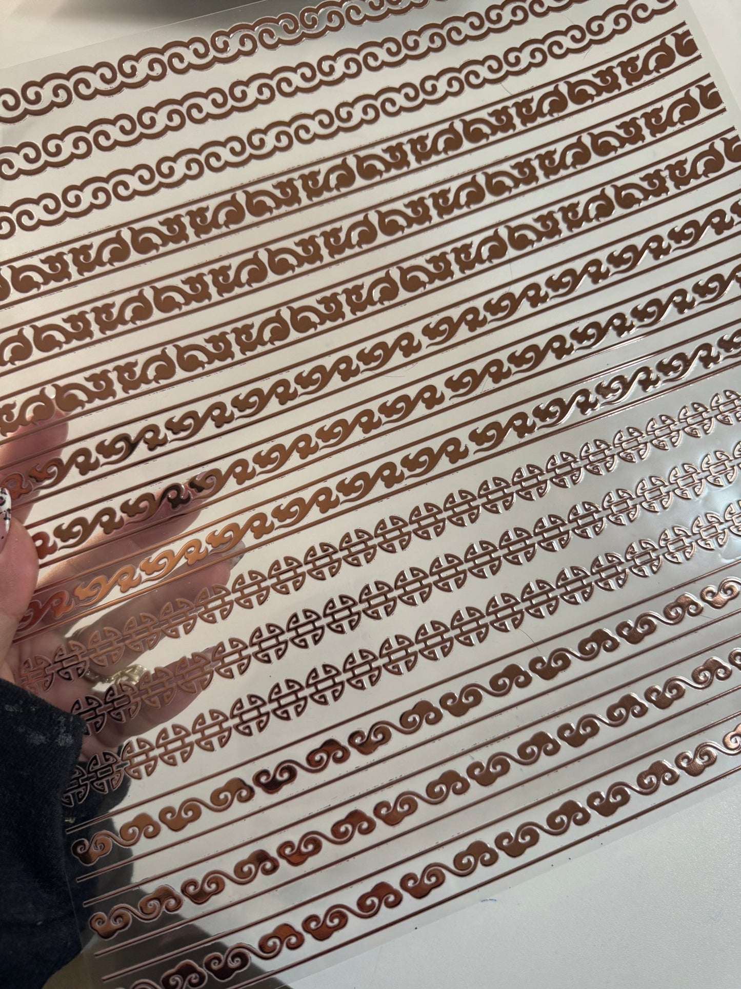 ROSE GOLD 11.25X11.25 TRIBAL STRIPS - 216 Tumblers