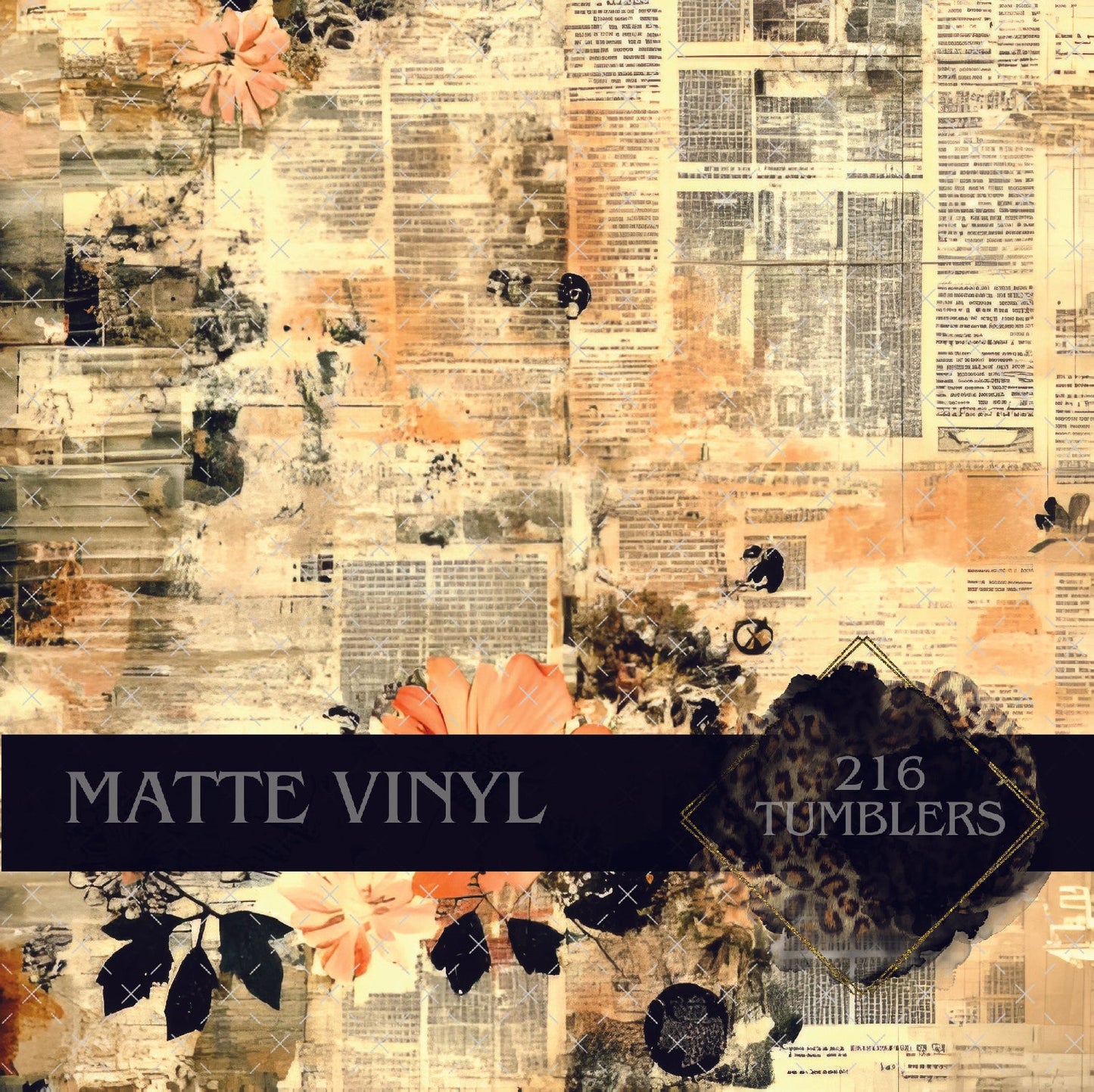 V108 VINTAGE PRINT - 216 Tumblers