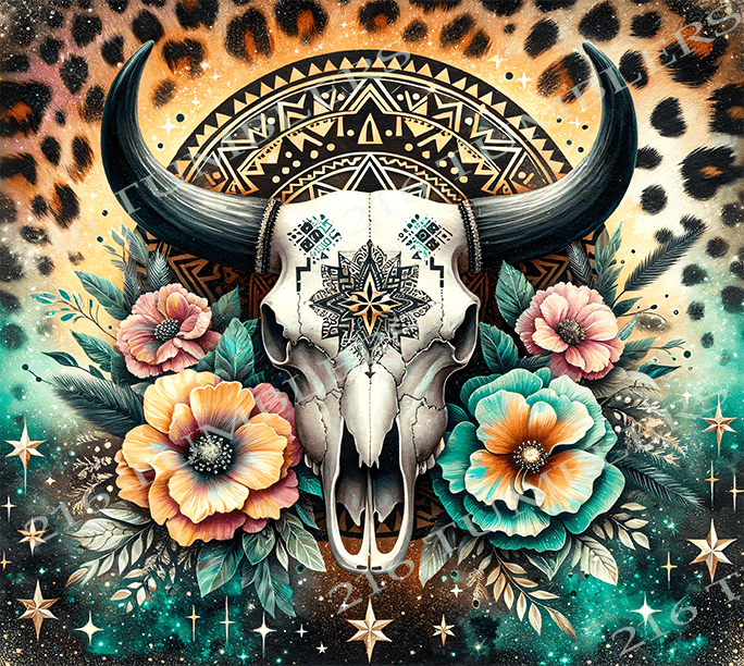 W105 WESTERN BULL SKULL - 216 Tumblers