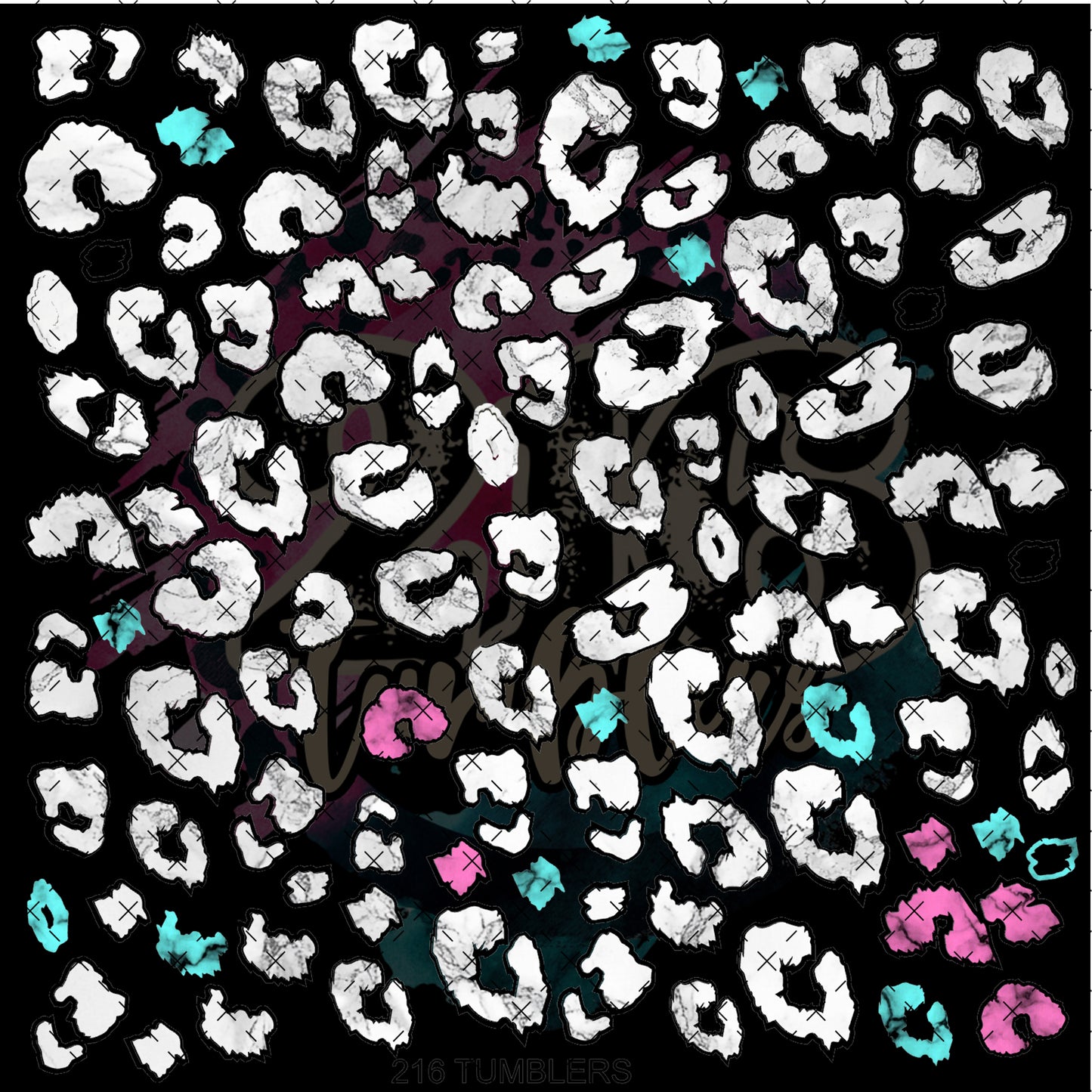 10X10-107 MARBLE WHITE LEOPARD UVDTF