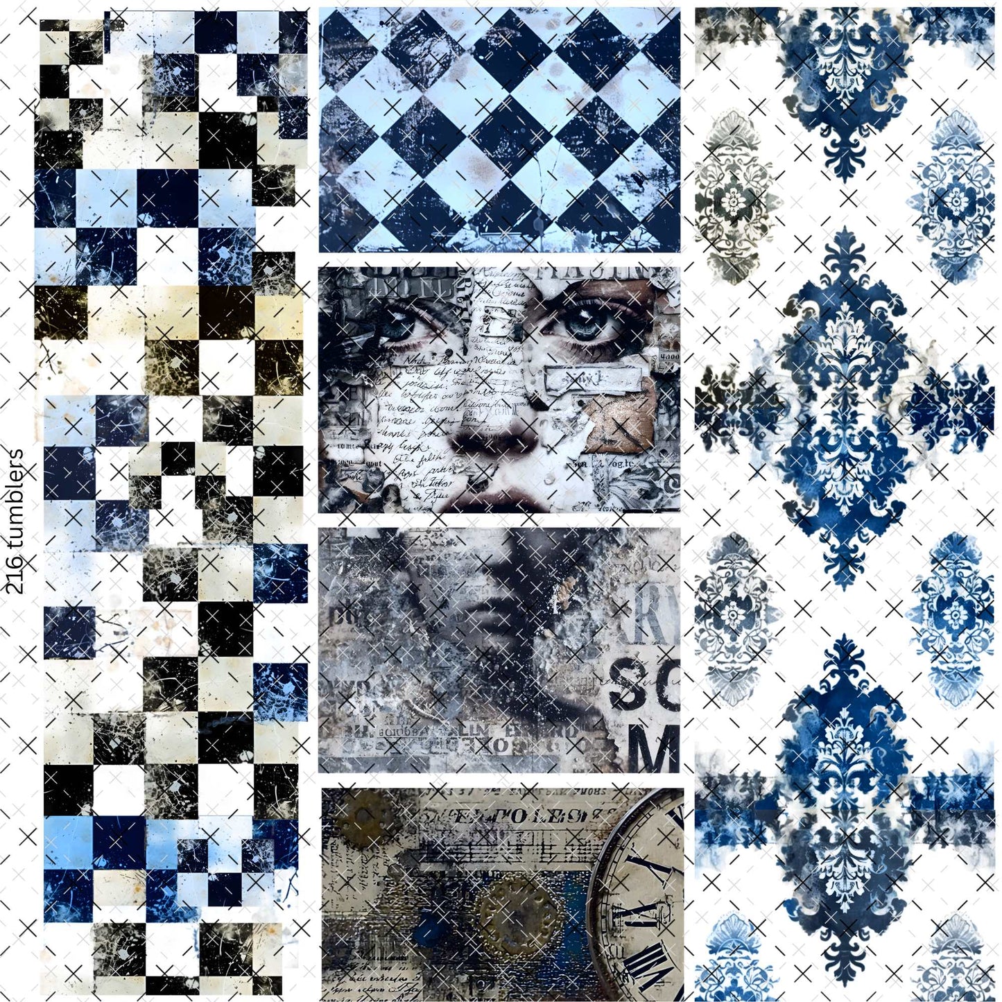 899 BLUE GIRL CHECKER GRUNGE