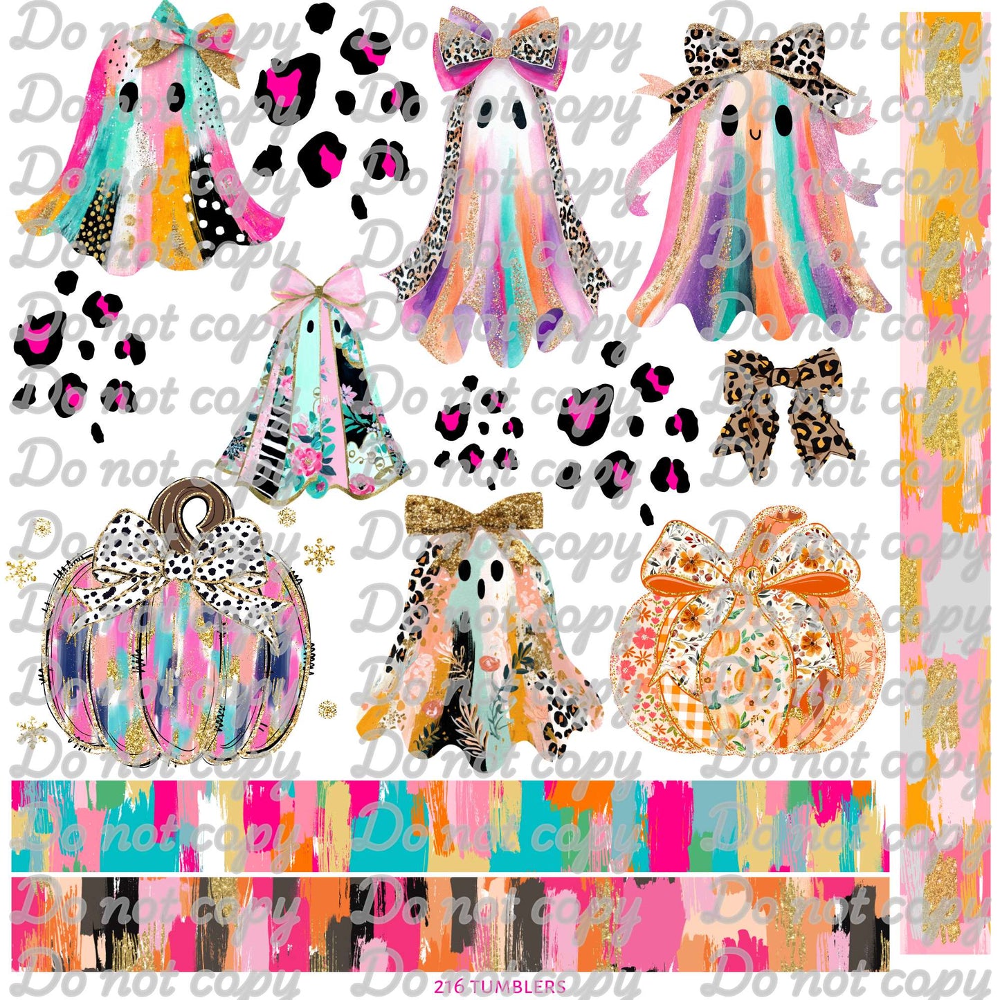 593 SPOOKY GHOSTS COLORFUL