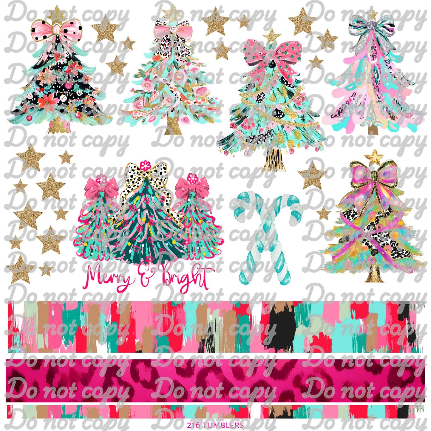 594 PASTEL CHRISTMAS TREES