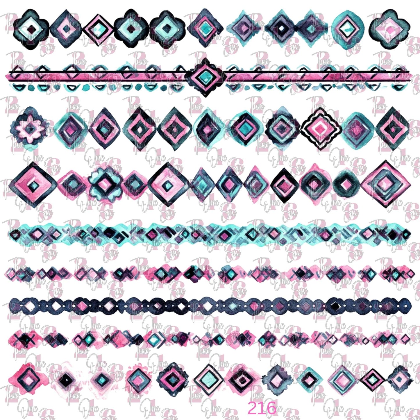 521 WATERCOLOR AZTEC STRIPS