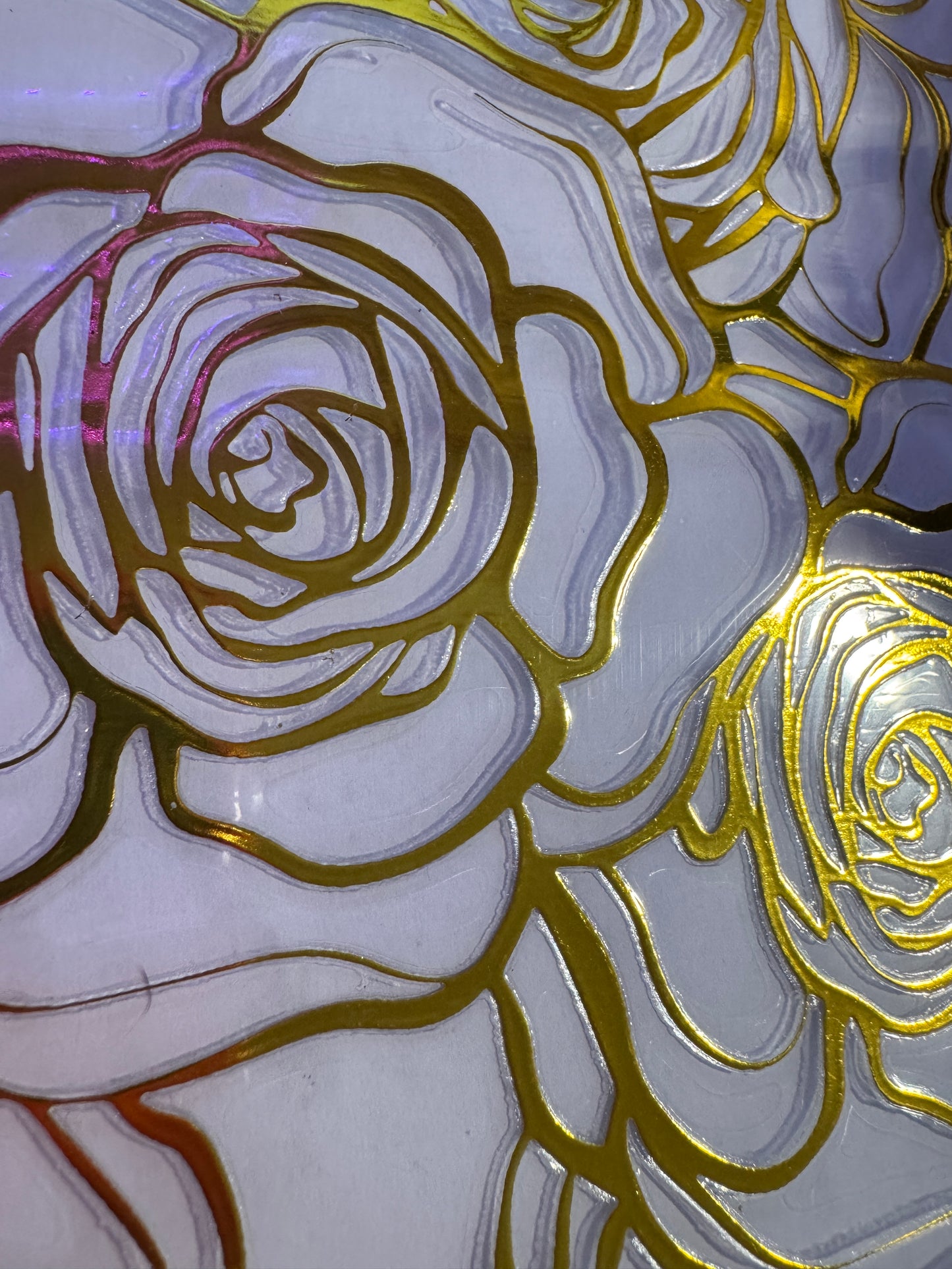 GOLD ROSE TOOLED PATTERN